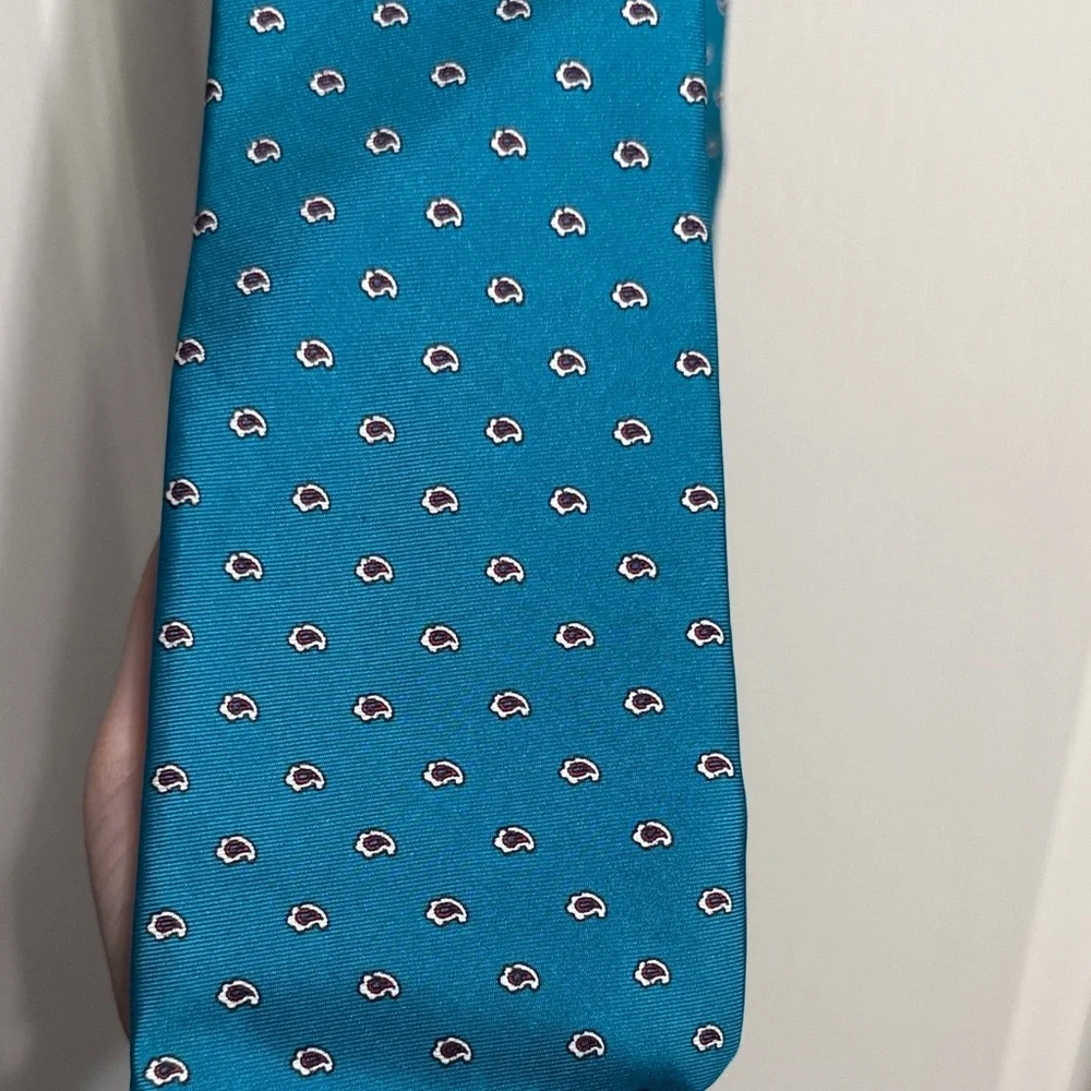 💙💖Vintage‎ Christian Dior Turquoise Paisley Pattern Silk Tie Luxury Old Money